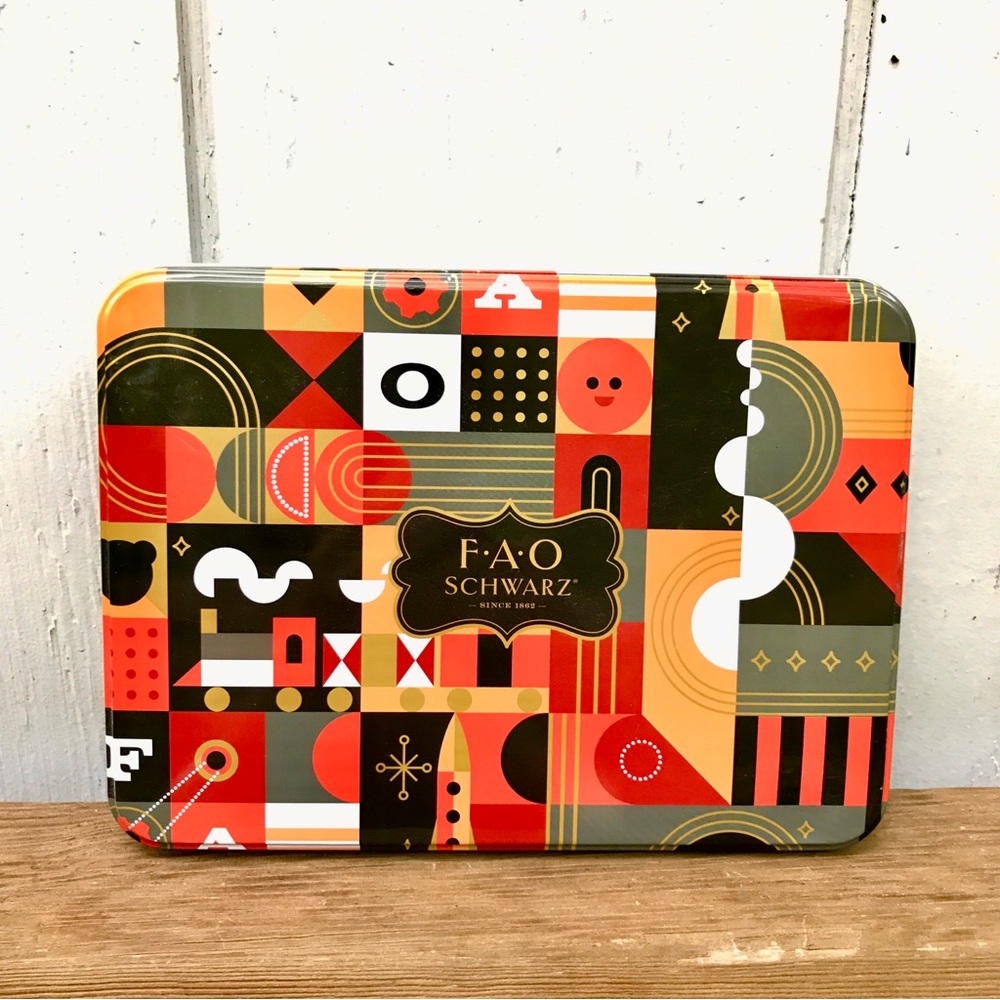 FAO Schwarz Geometric Design Tin Box